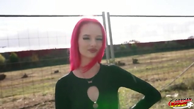 German Scout rage- First-Ever-Ever Time Porno Casting for Thin Ginger-Haired Nubile 18 KimKaty Rides